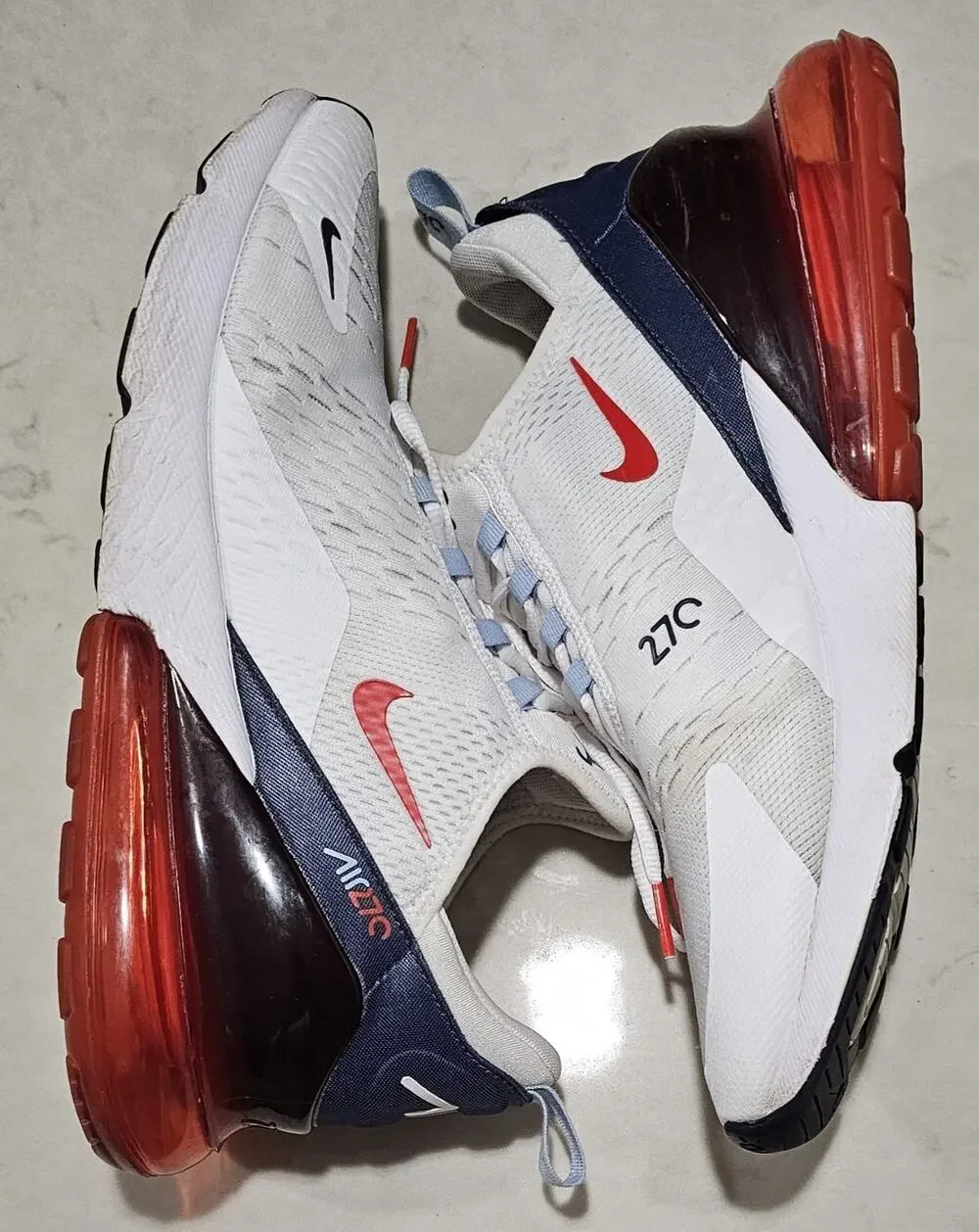 Nike Air Max 270 USA White Navy Chile Red Men's Size 11.5 DJ5172-100